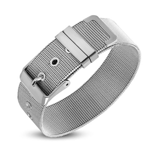 Stainless Steel Mesh Strap Buckle Bracelet - TBA017